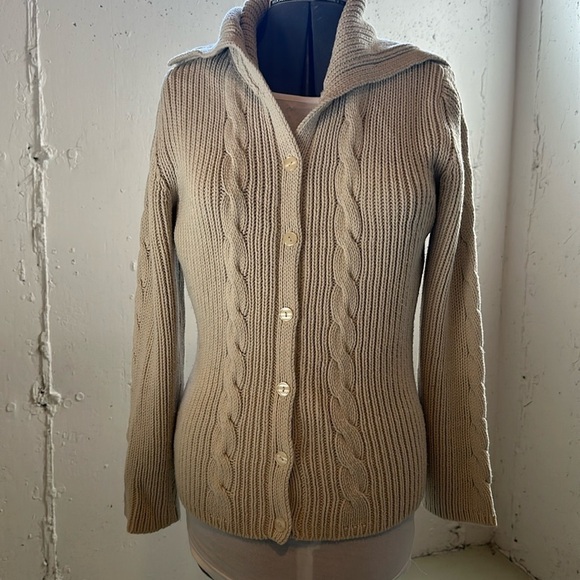 The Limited Sweaters - The Limited 45% cotton long sleeve button down sweater wheat color size large